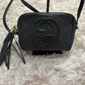 Gucci Black Leather Crossbody with Tassel